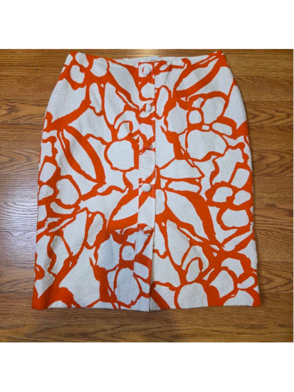 DONCASTER COLLECTION Orange White Floral Pencil Skirt Size 6